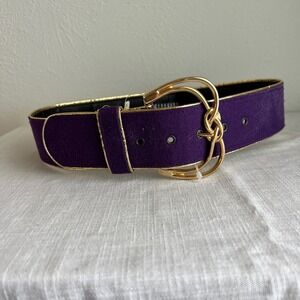 Georgiou‎ Vintage Purple Suede Belt Gold Buckle NWT